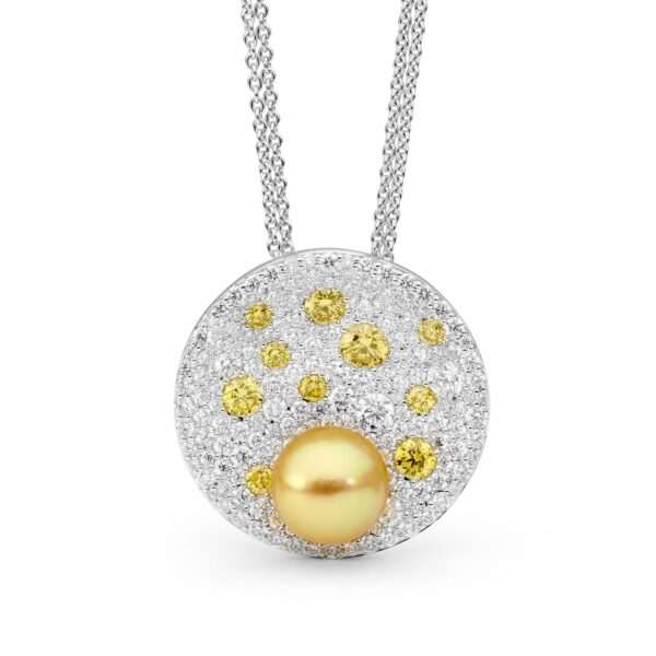 White Gold, Pearl And Diamond Pendant