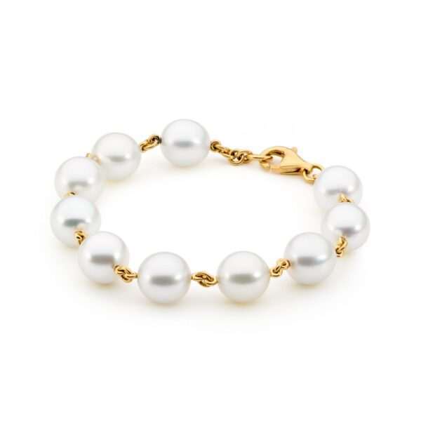 Yellow Gold Pearl Bracelet