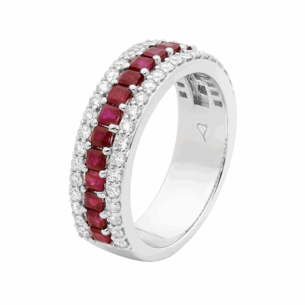 White Gold, Ruby & Diamond Ring