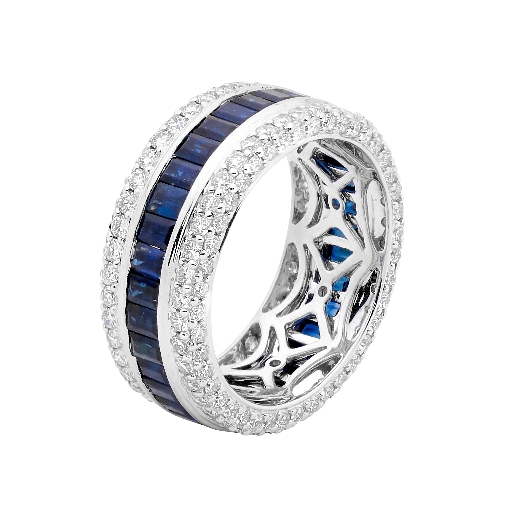 Sapphire Diamond Band Ring